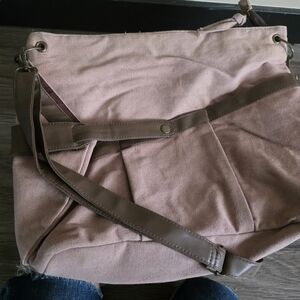 Stylish Beige Canvas Shoulder Bag
